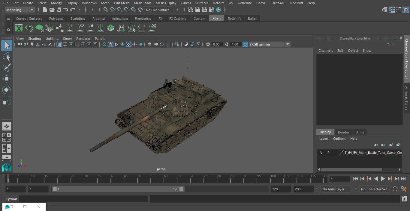 3D model T-64 BV Main Battle Tank Camo Clean