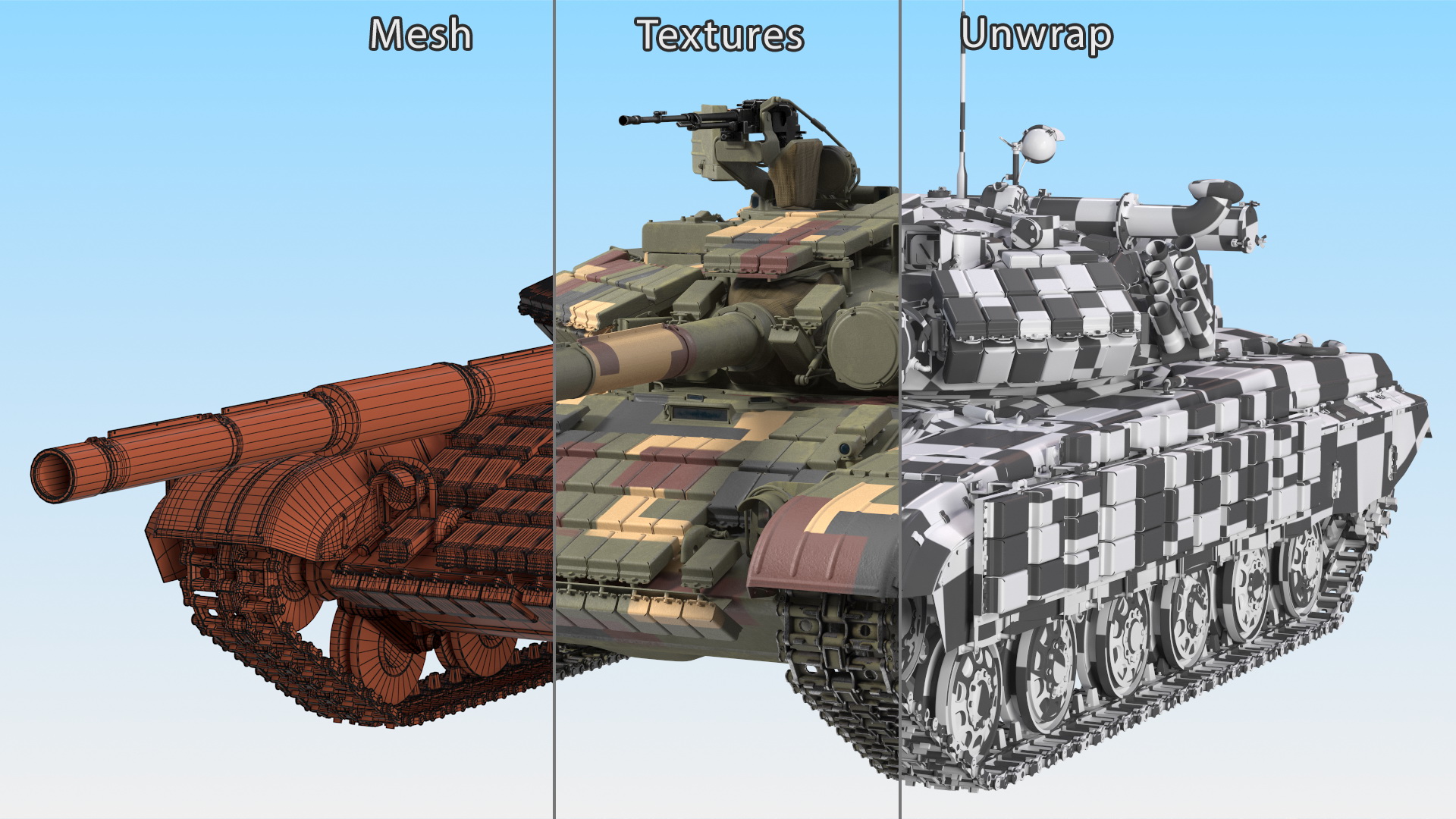 3D model T-64 BV Main Battle Tank Camo Clean