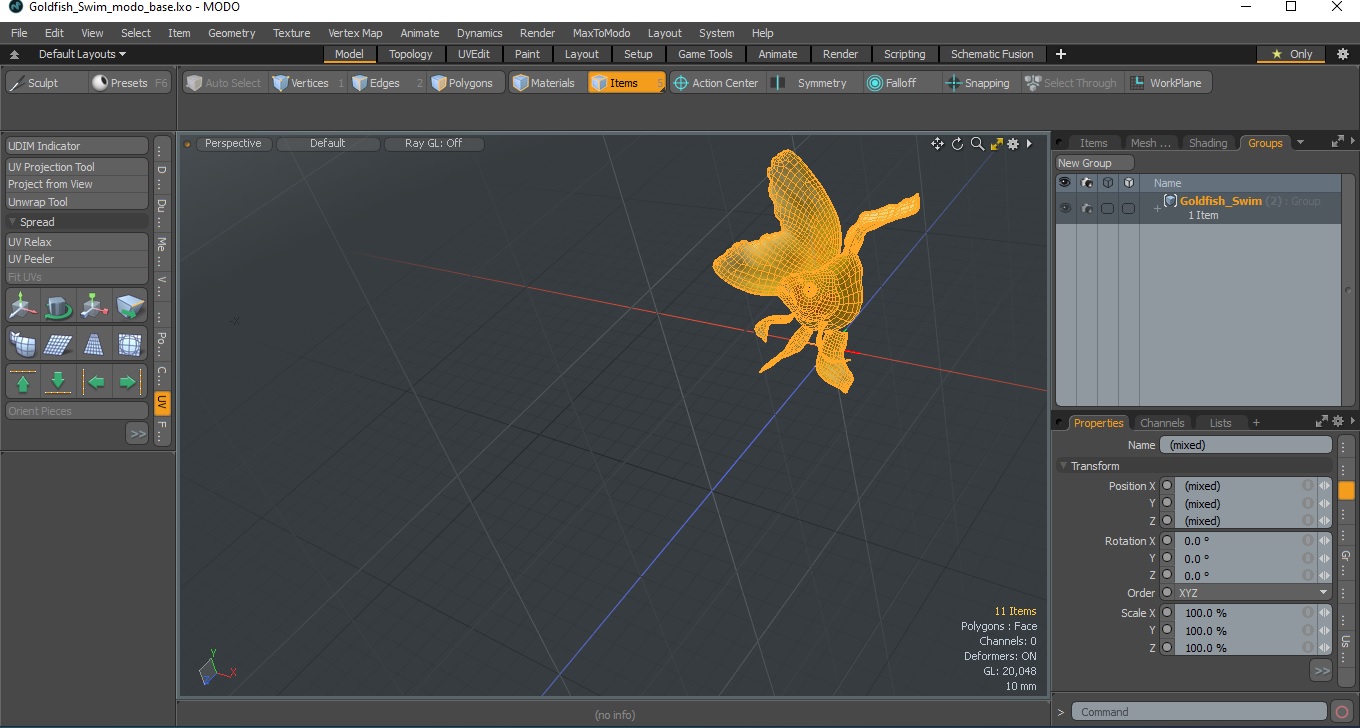 3D Goldfish Swim model