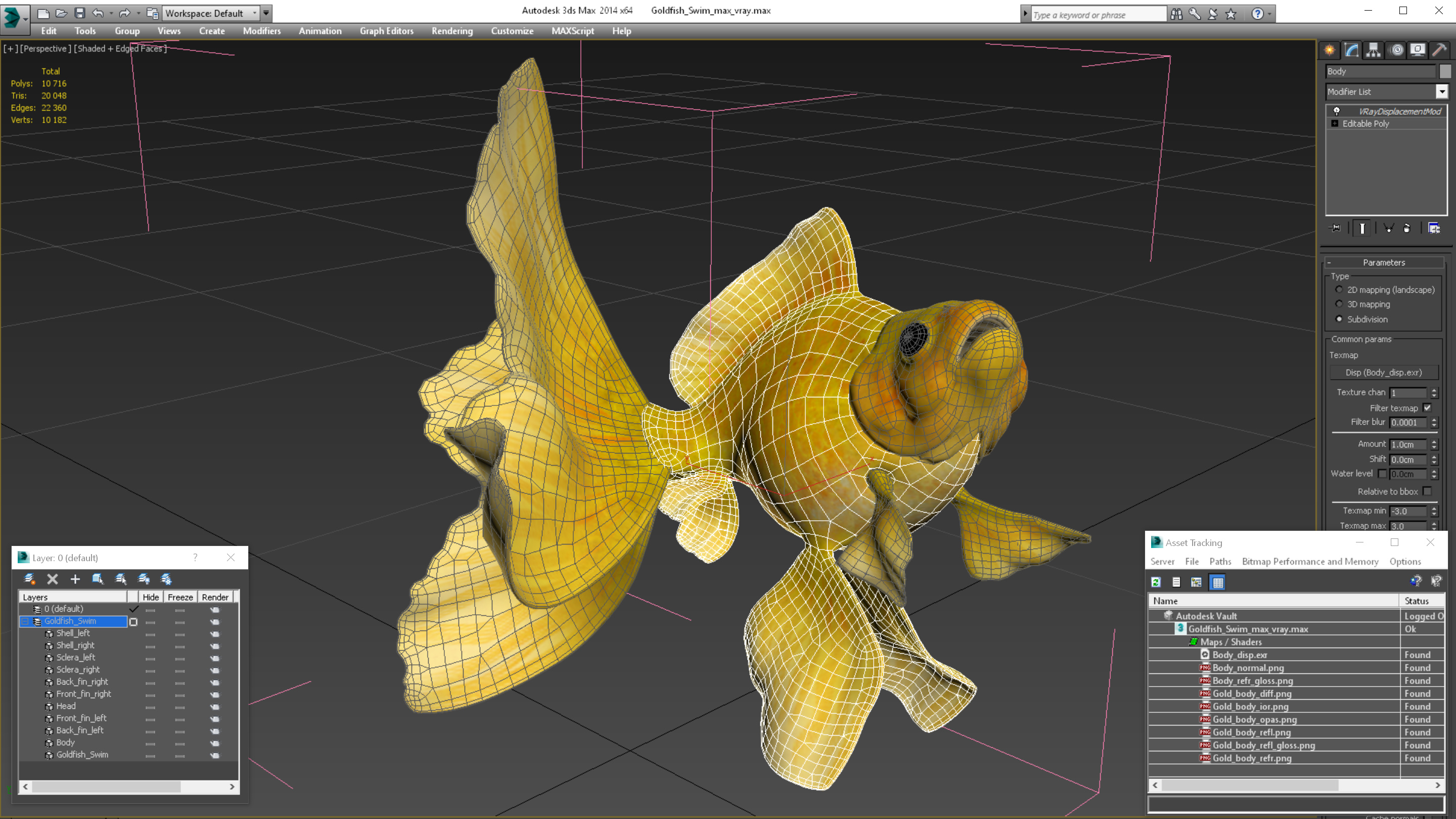 3D Goldfish Swim model