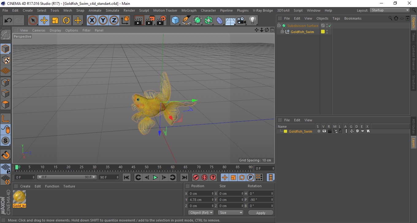 3D Goldfish Swim model