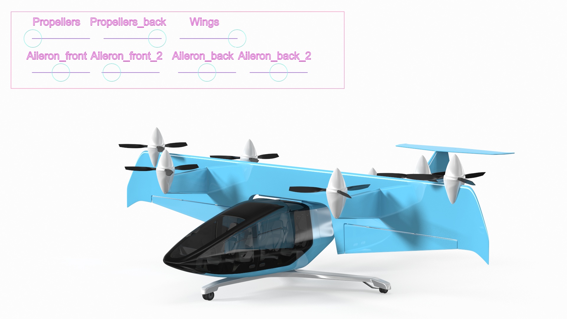 3D Futuristic Airplane Rigged