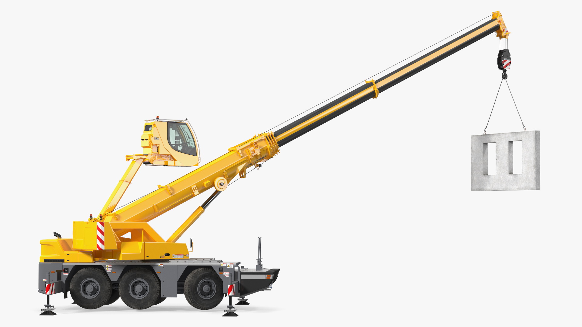 3D Mobile Crane Liebherr Working Rigged