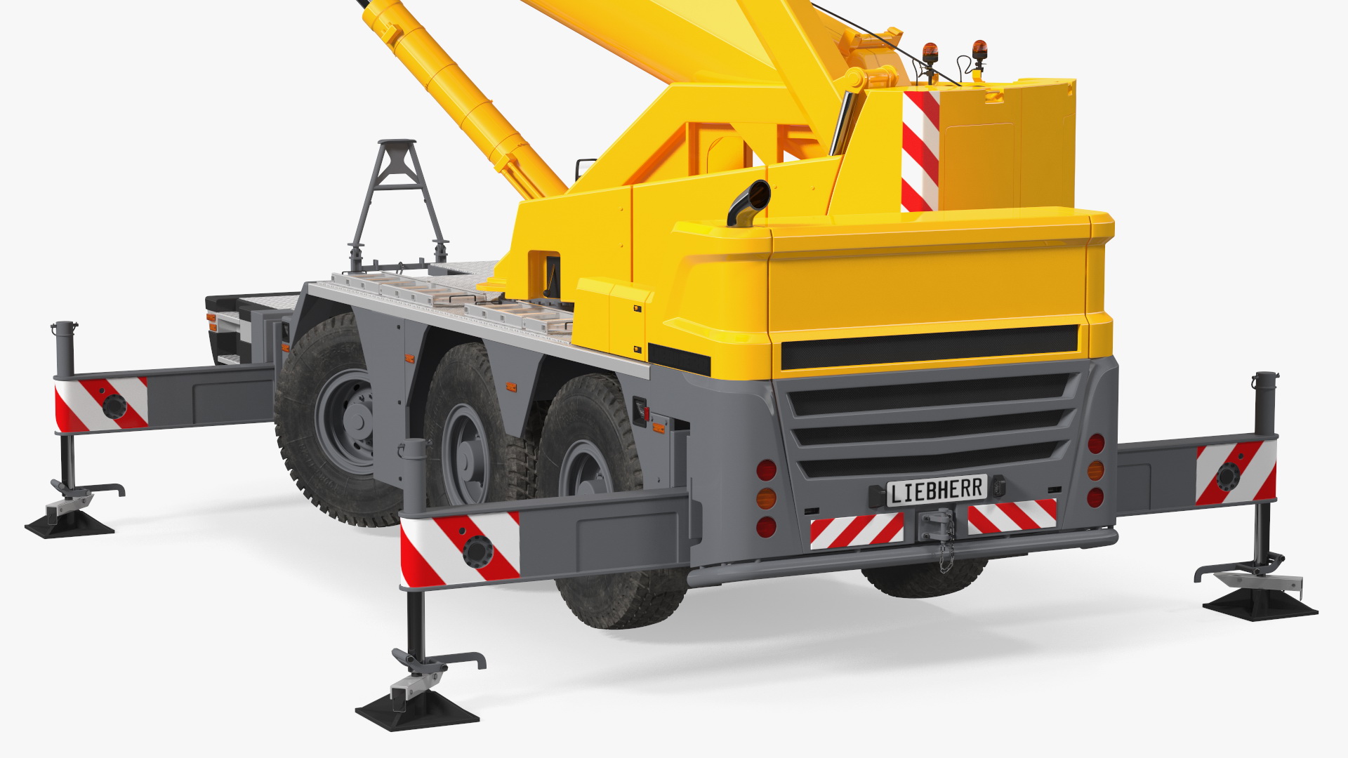 3D Mobile Crane Liebherr Working Rigged