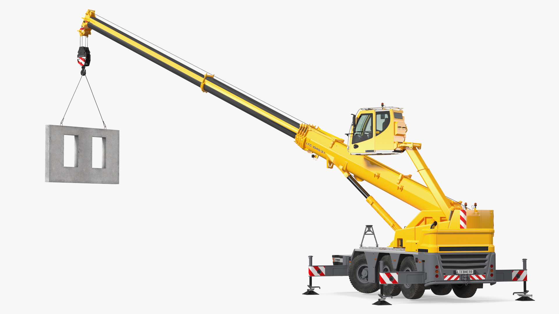 3D Mobile Crane Liebherr Working Rigged