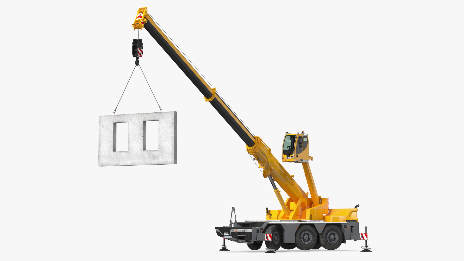 3D Mobile Crane Liebherr Working Rigged