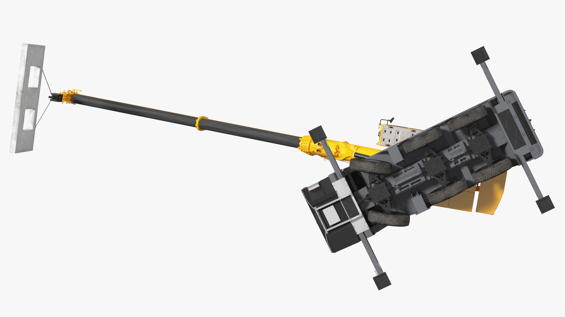 3D Mobile Crane Liebherr Working Rigged