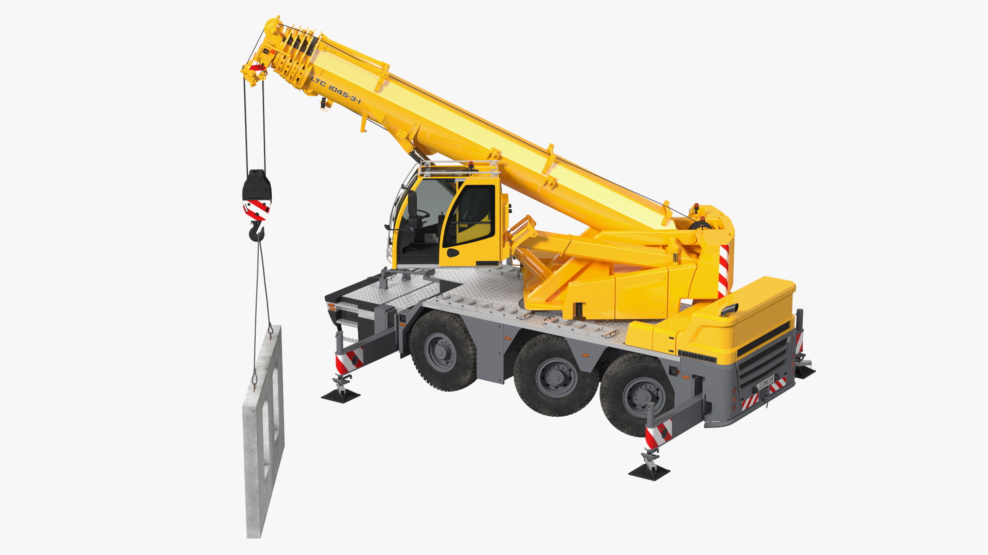 3D Mobile Crane Liebherr Working Rigged