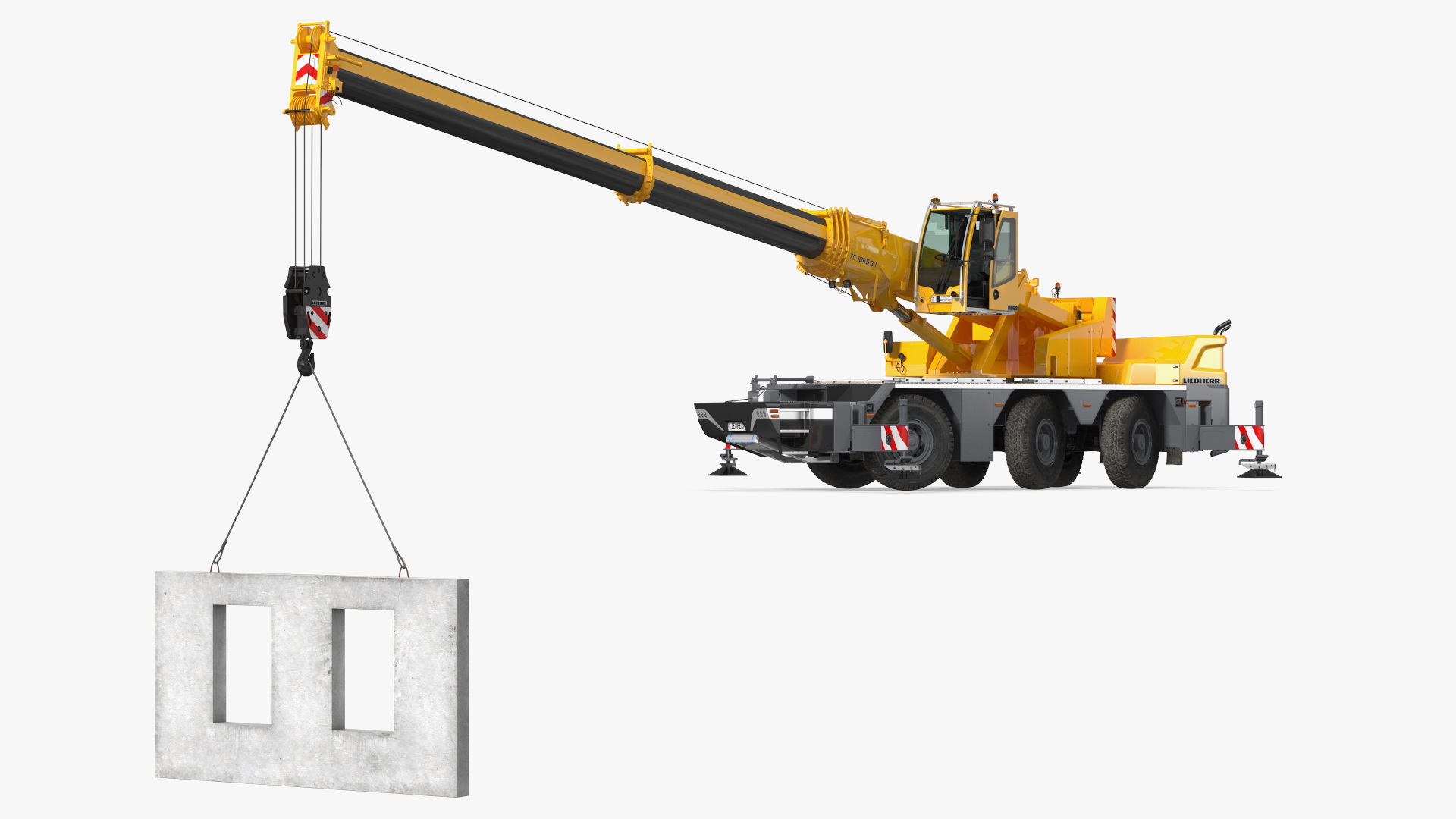 3D Mobile Crane Liebherr Working Rigged