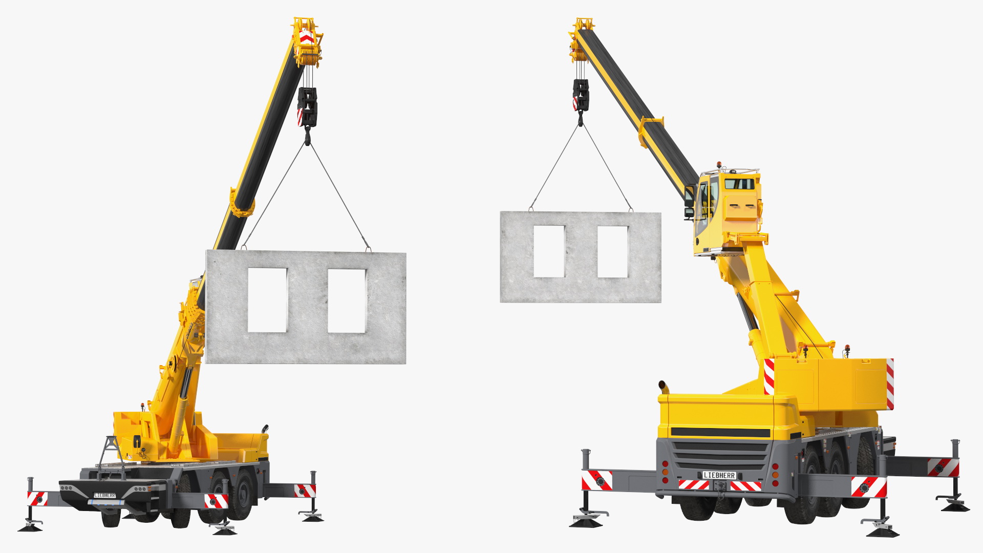 3D Mobile Crane Liebherr Working Rigged