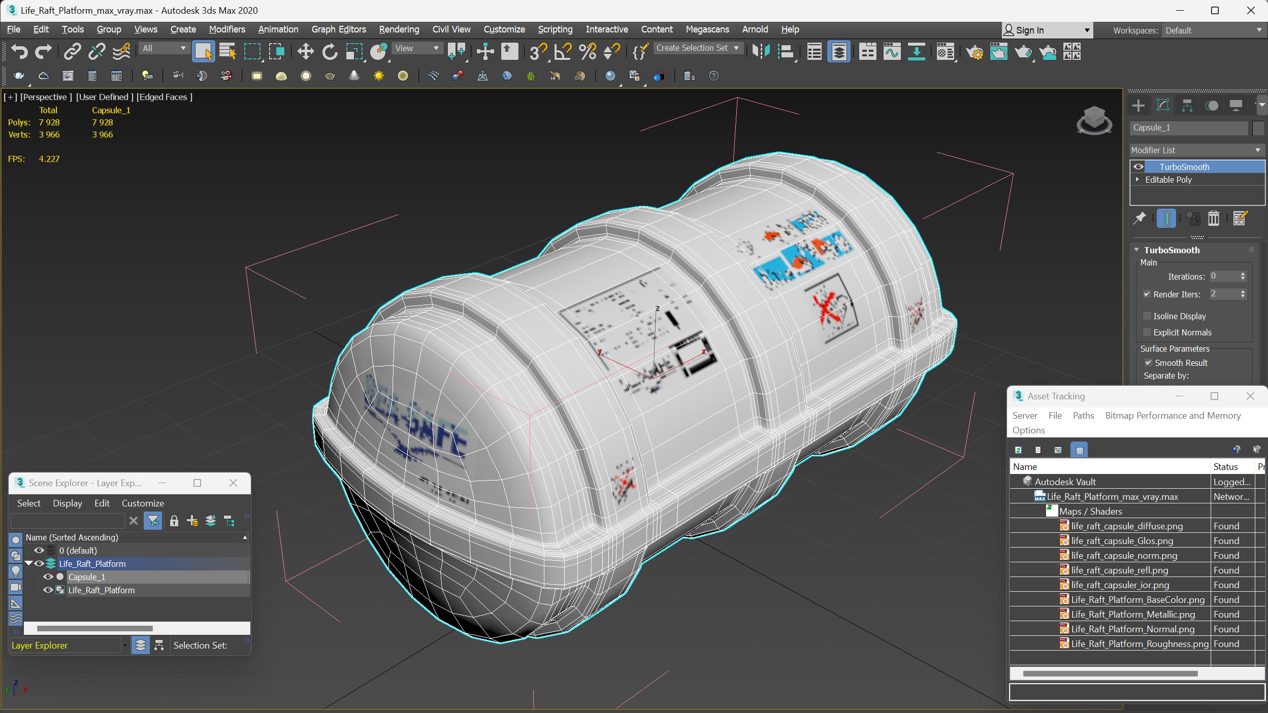 3D Life Raft Platform model