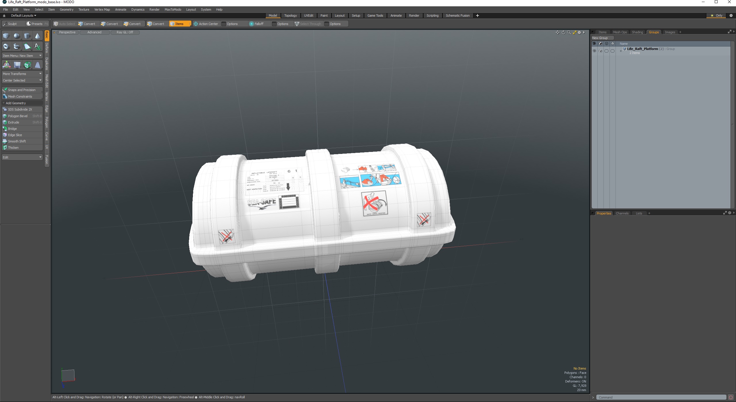 3D Life Raft Platform model