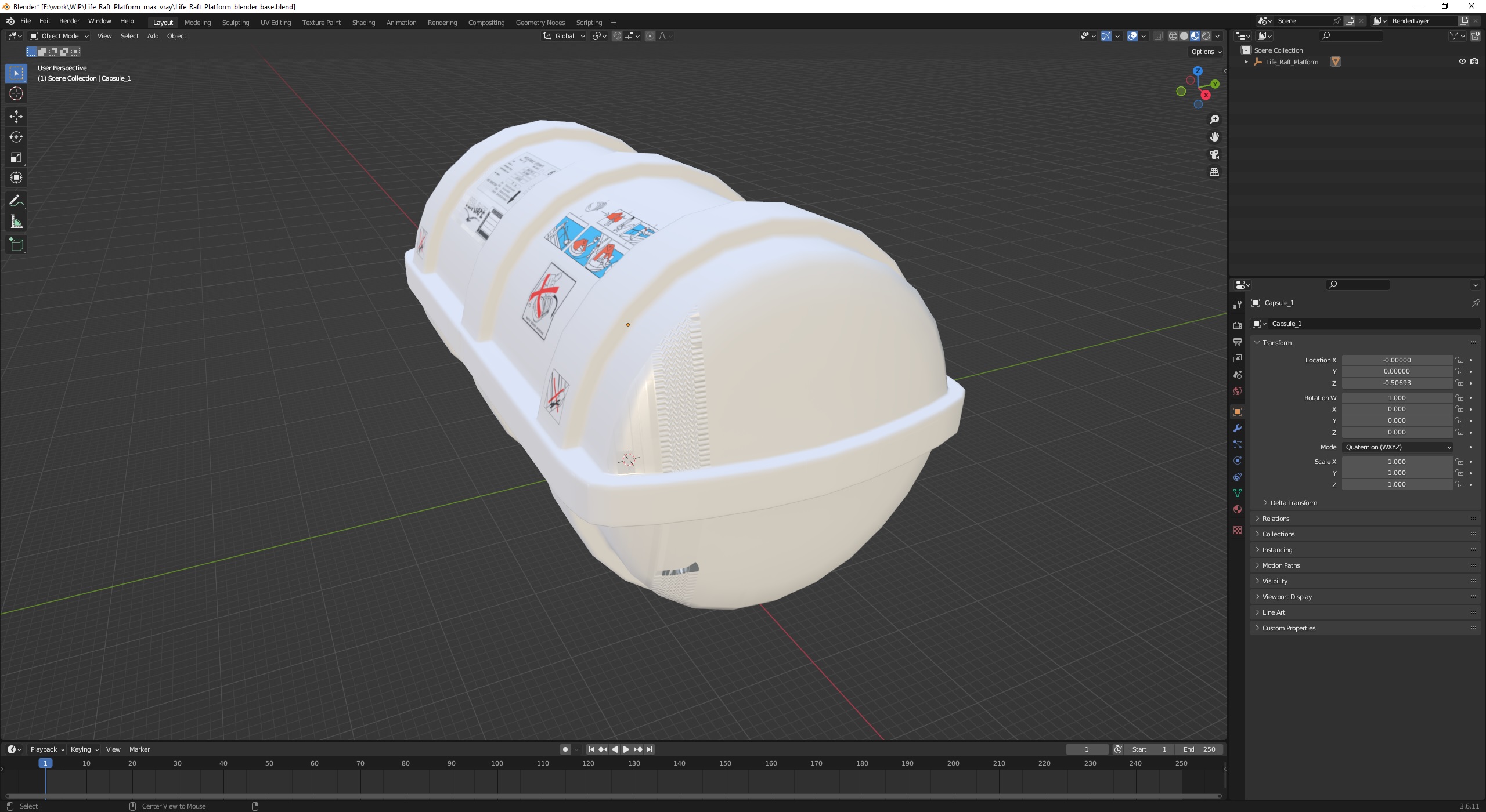 3D Life Raft Platform model