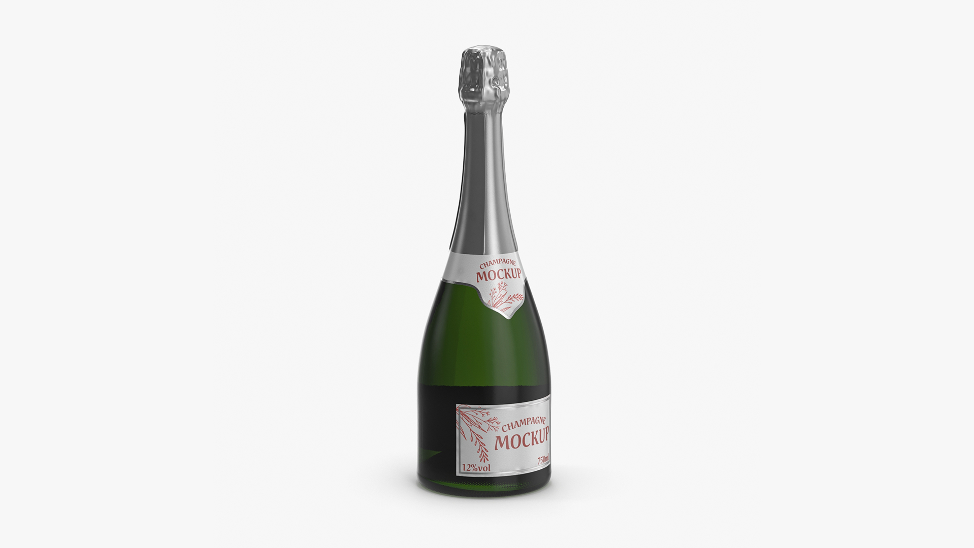 3D Champagne Bottle Mockup model