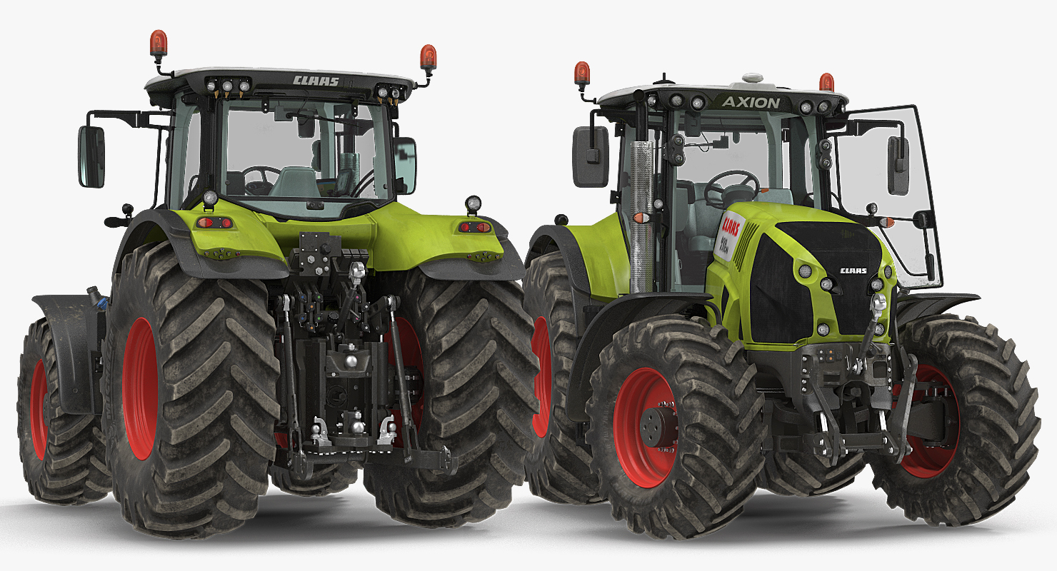 3D Claas Axion 800 Tractor Dirty Rigged