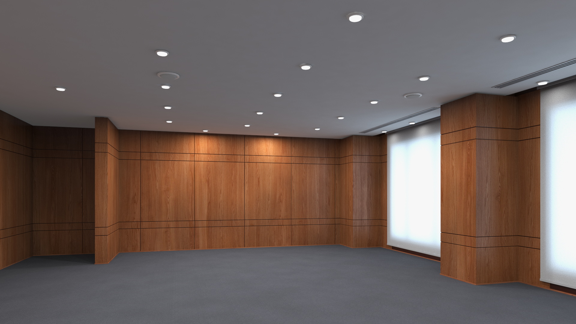 Wooden Meeting Room 3D model