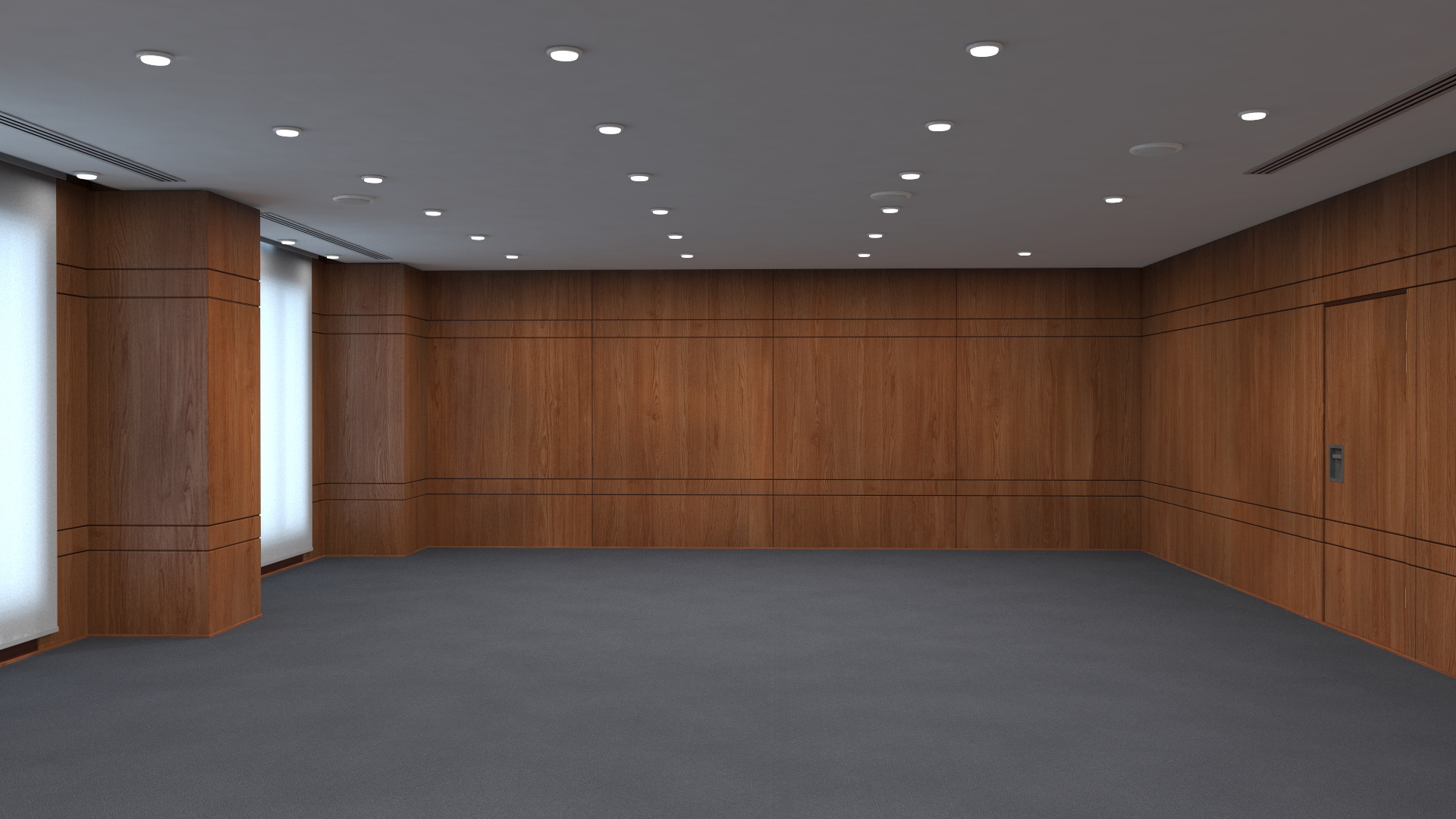 Wooden Meeting Room 3D model