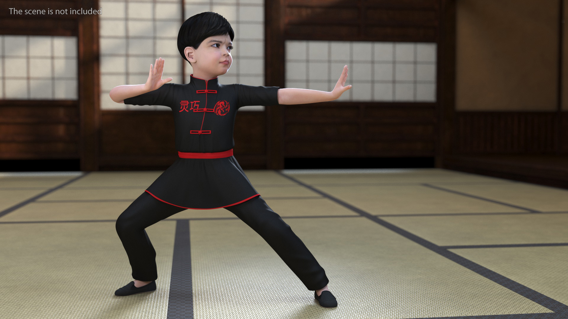 3D model Asian Child Boy in Kimono