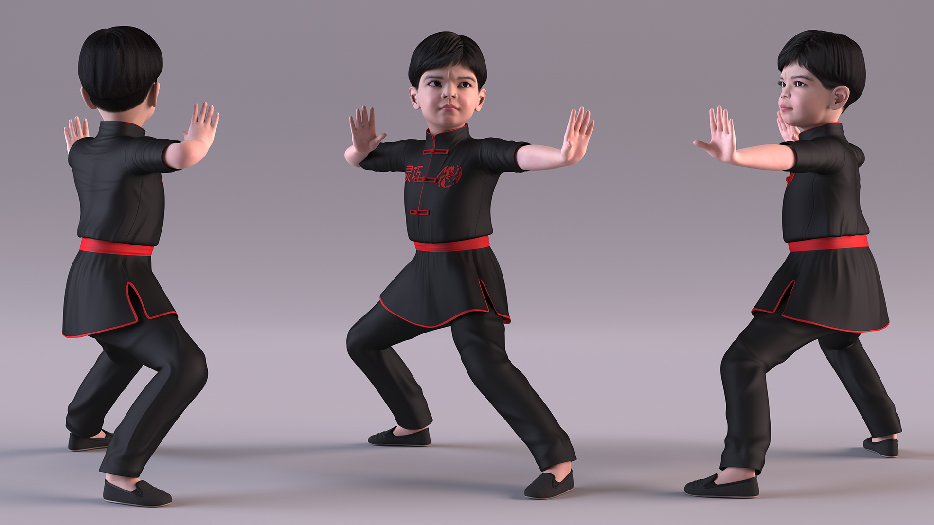 3D model Asian Child Boy in Kimono