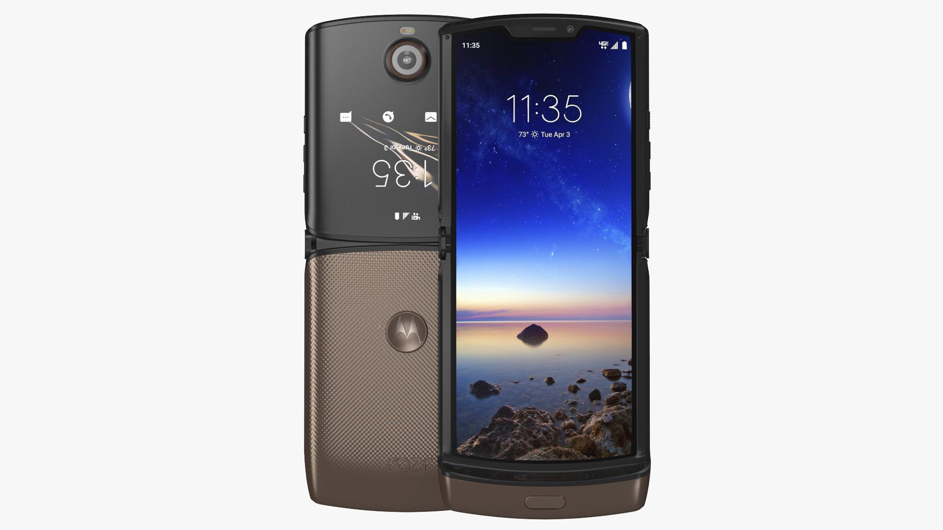 3D Bronze Motorola Razr Flip Phone 2020