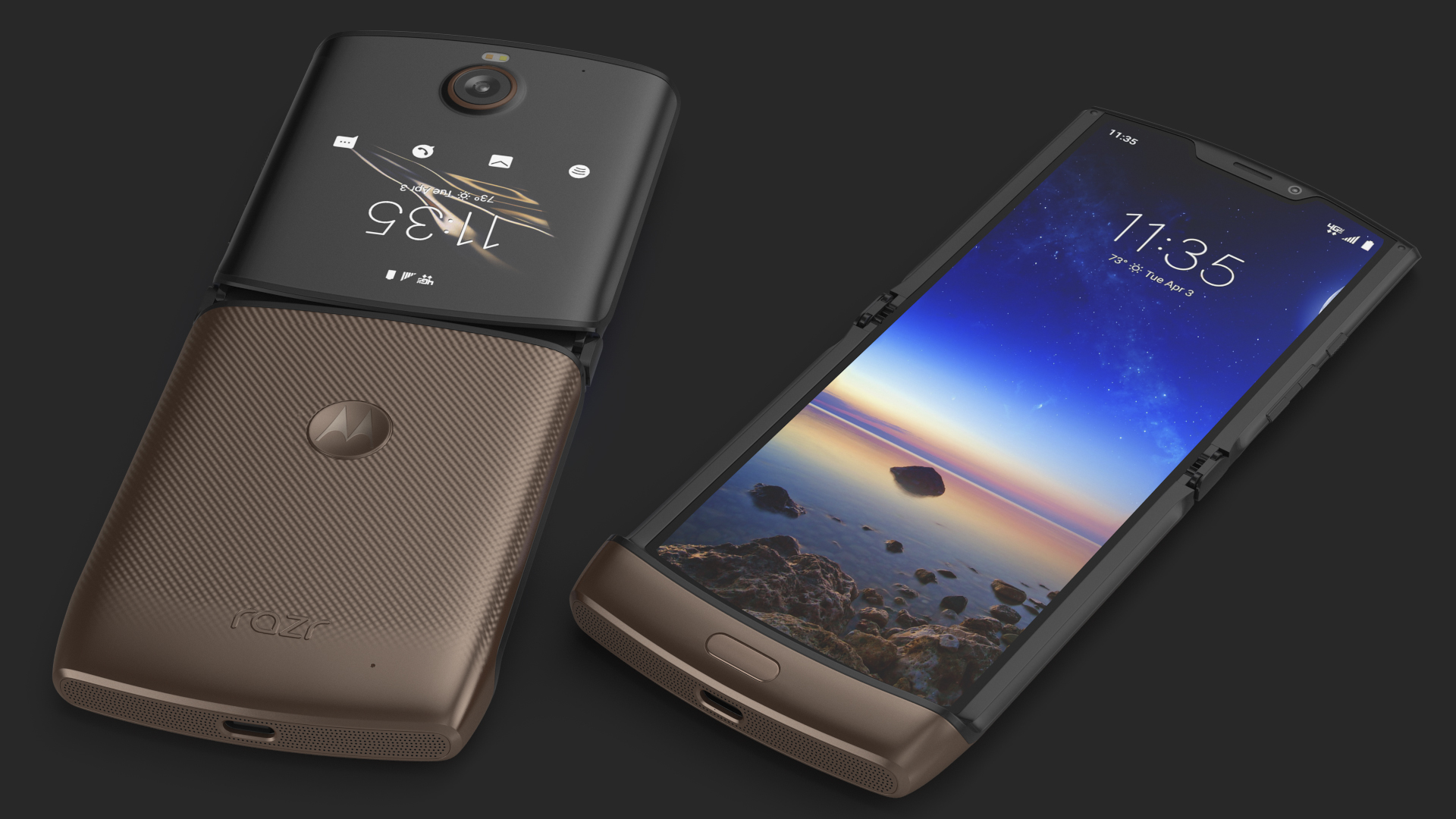 3D Bronze Motorola Razr Flip Phone 2020