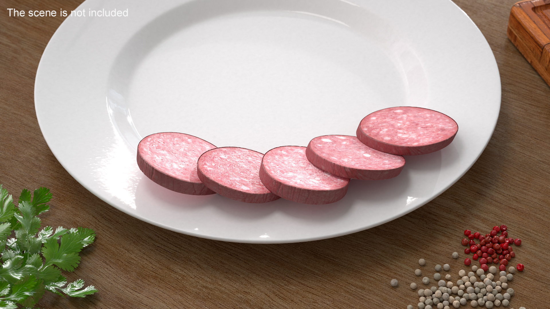 3D Half Smoked Sausage on Plate model