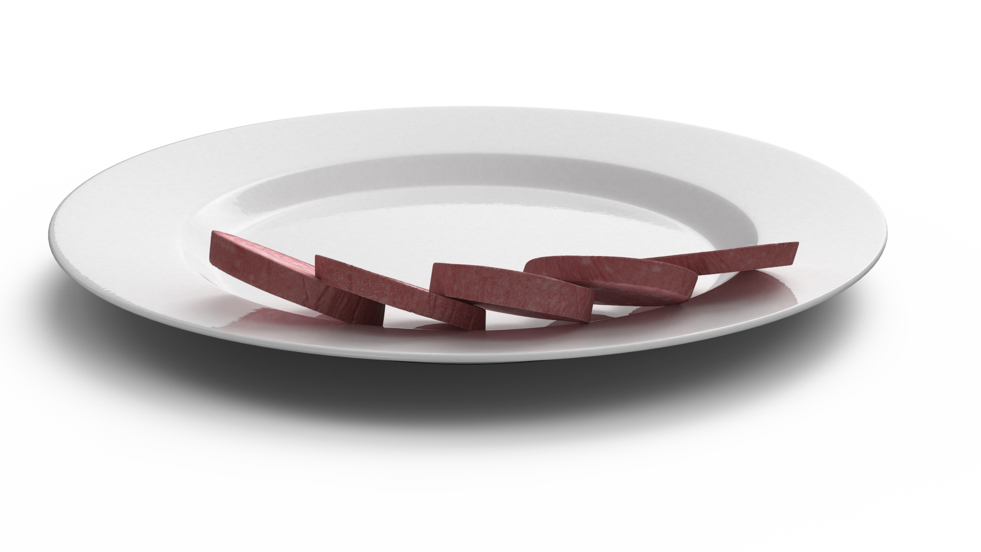 3D Half Smoked Sausage on Plate model