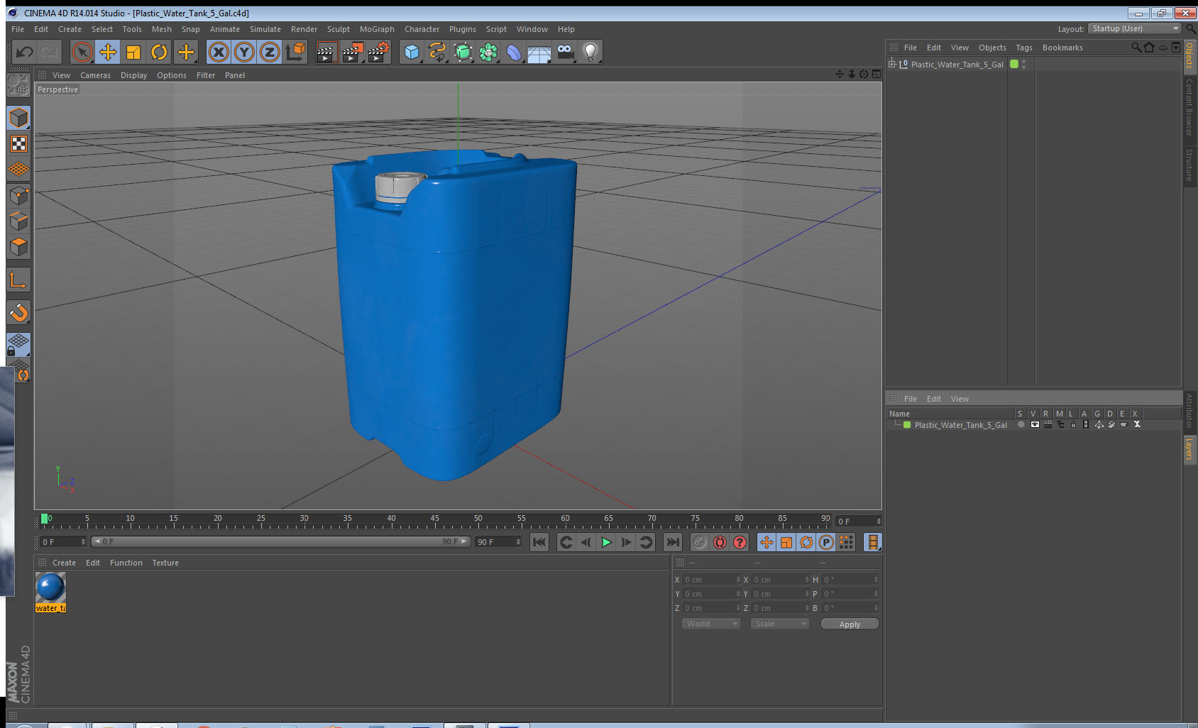 Plastic Water Tank 5 Gal 3D model