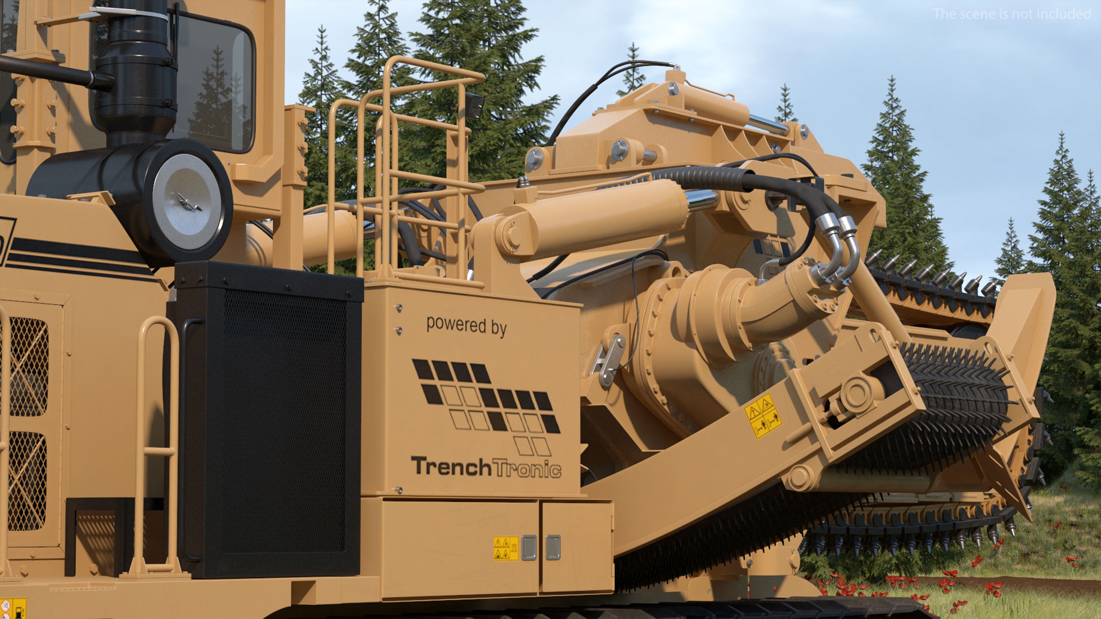 3D Trencher Tesmec 1475 XL EVO New Rigged model