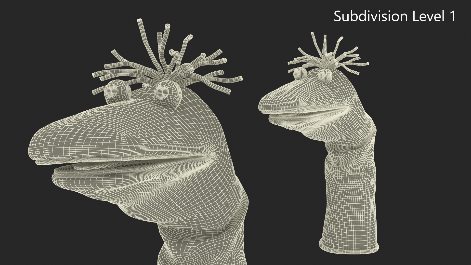 Striped Sock Puppet Boy Rigged for Maya 3D model