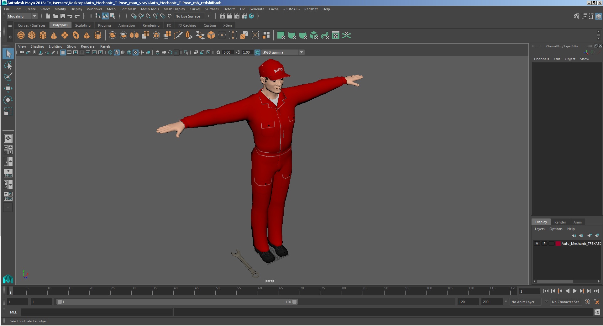 3D model Auto Mechanic T-Pose