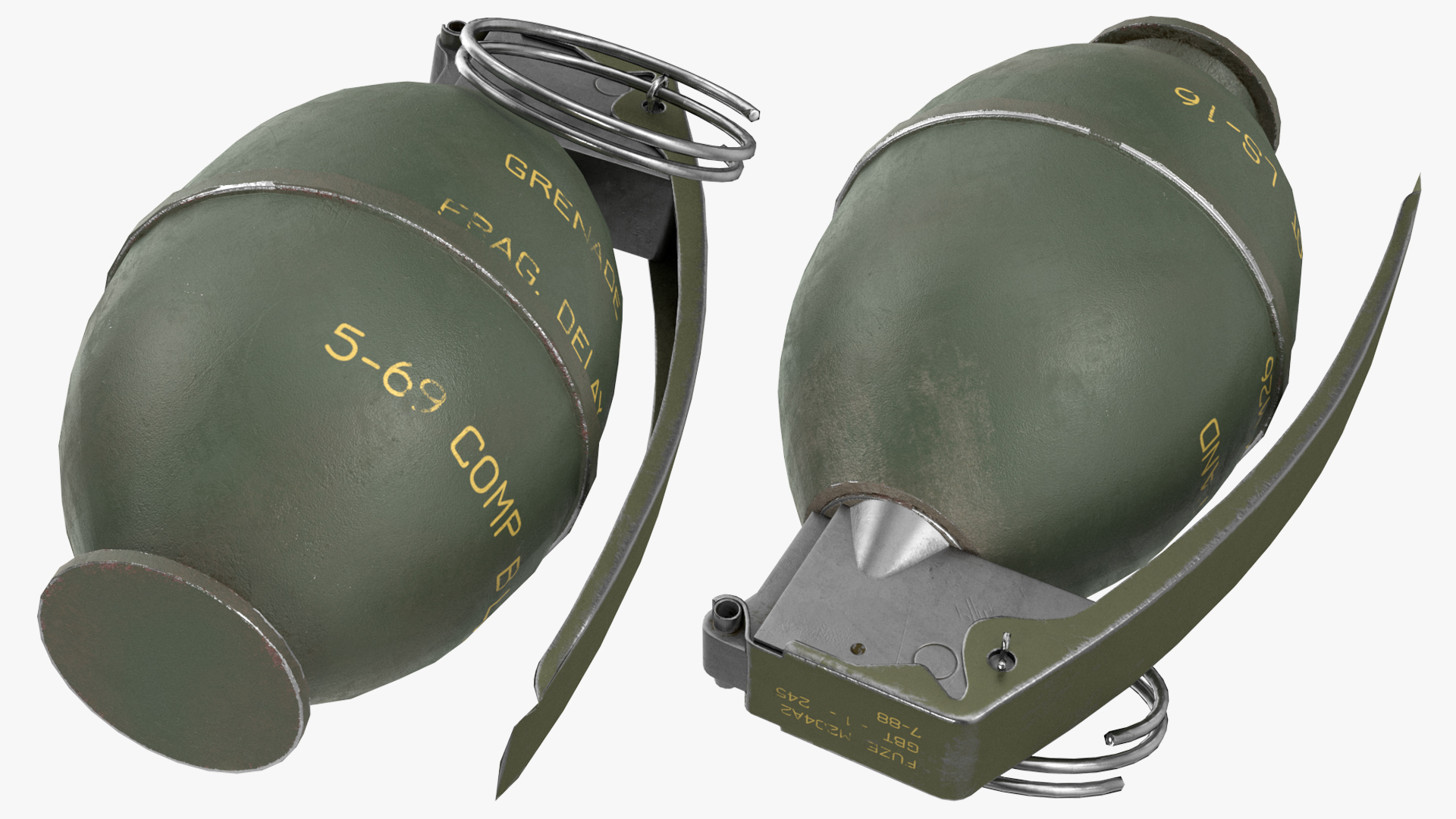 3D M26 Grenade Game Weapon model