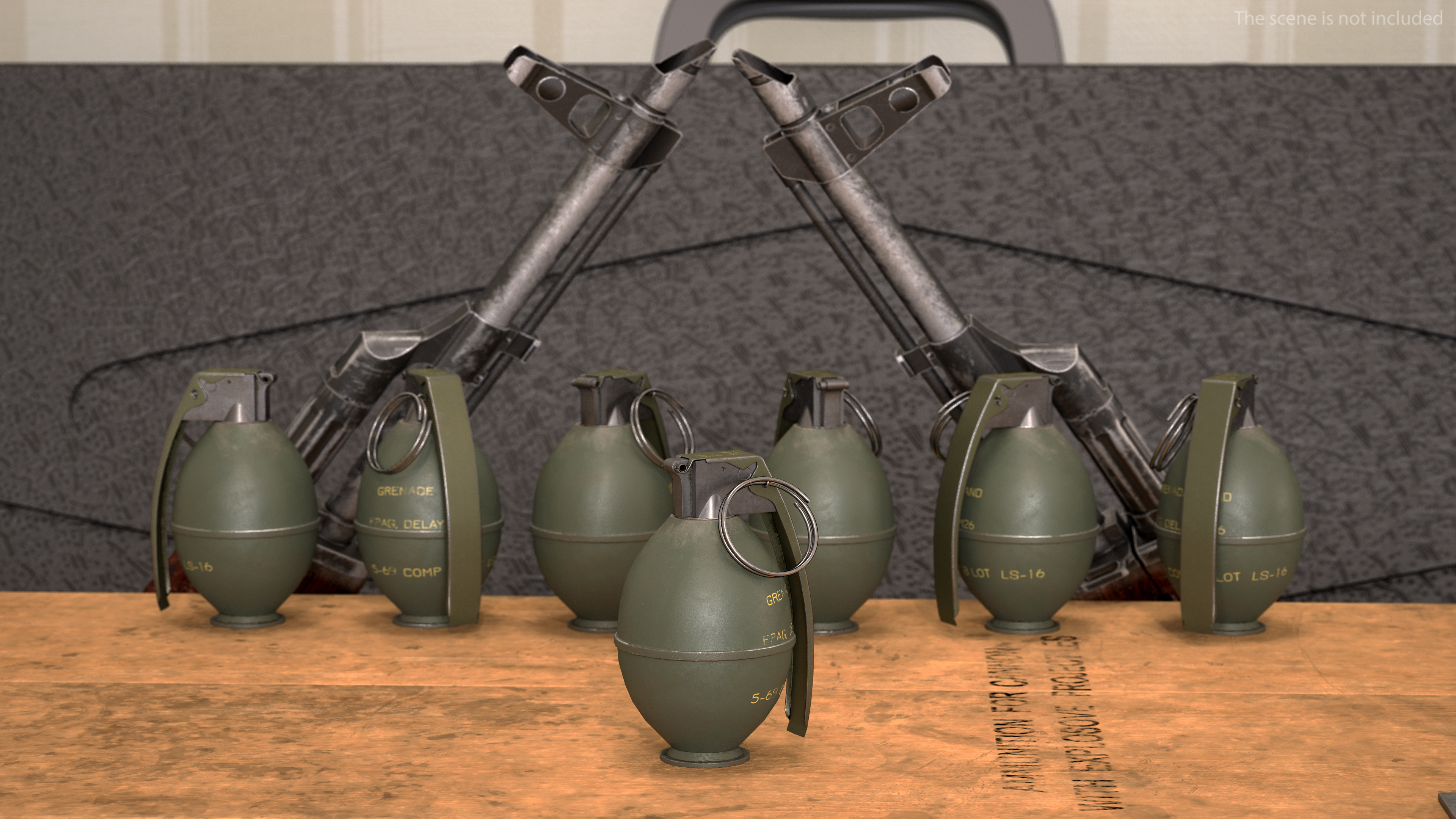 3D M26 Grenade Game Weapon model