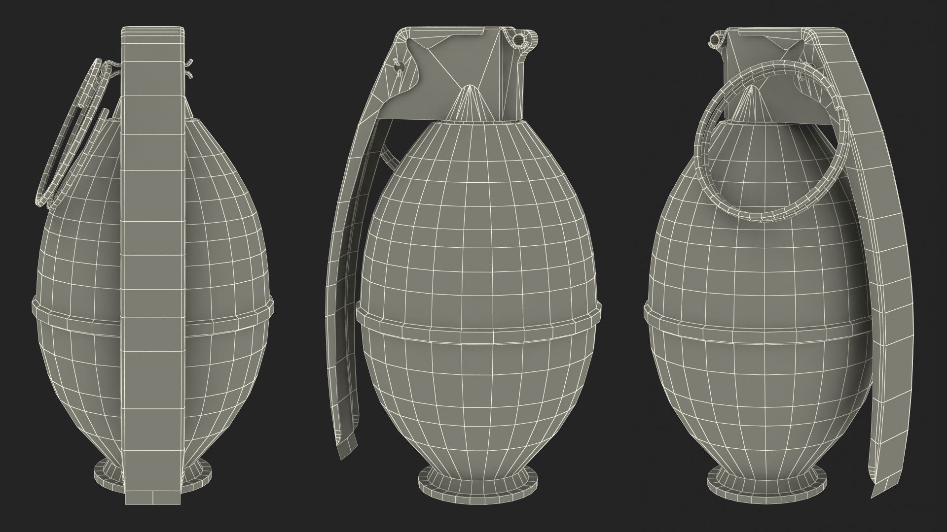 3D M26 Grenade Game Weapon model