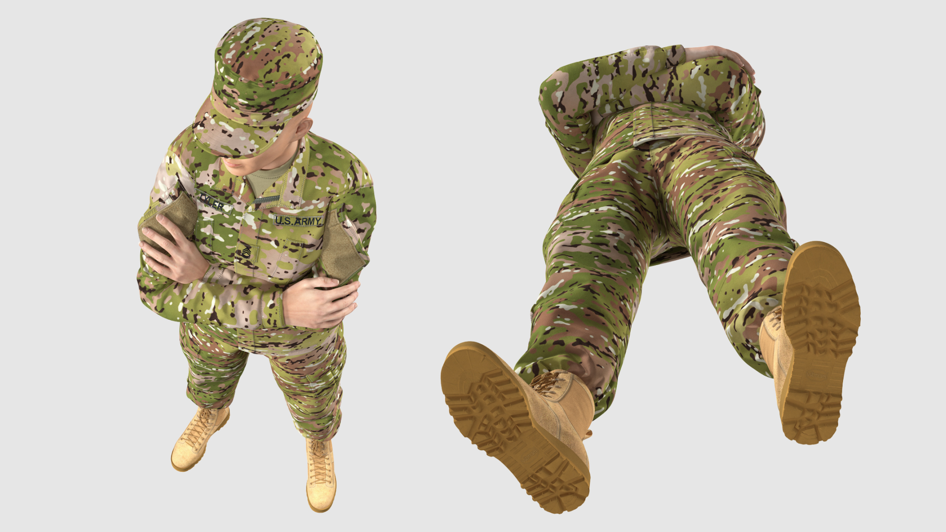 Female Soldier Military Camouflage Suit 3D model