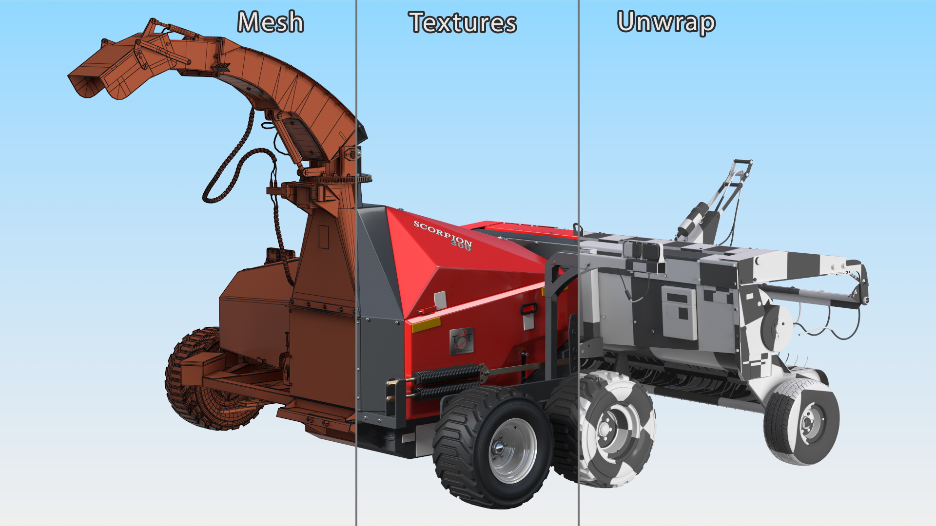 3D Forage Harvester Scorpion 300 Rigged