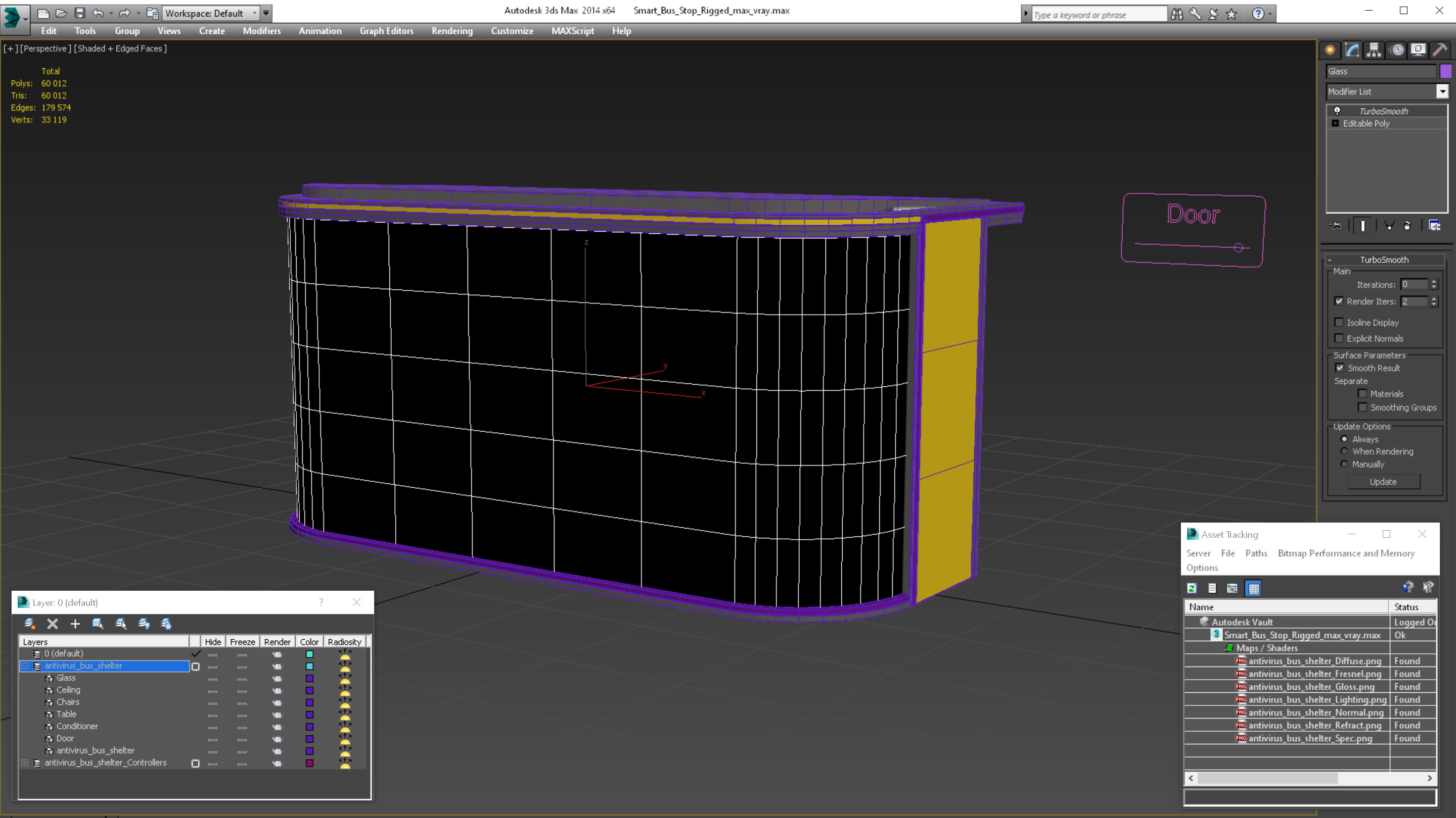 3D Smart Bus Stop Rigged