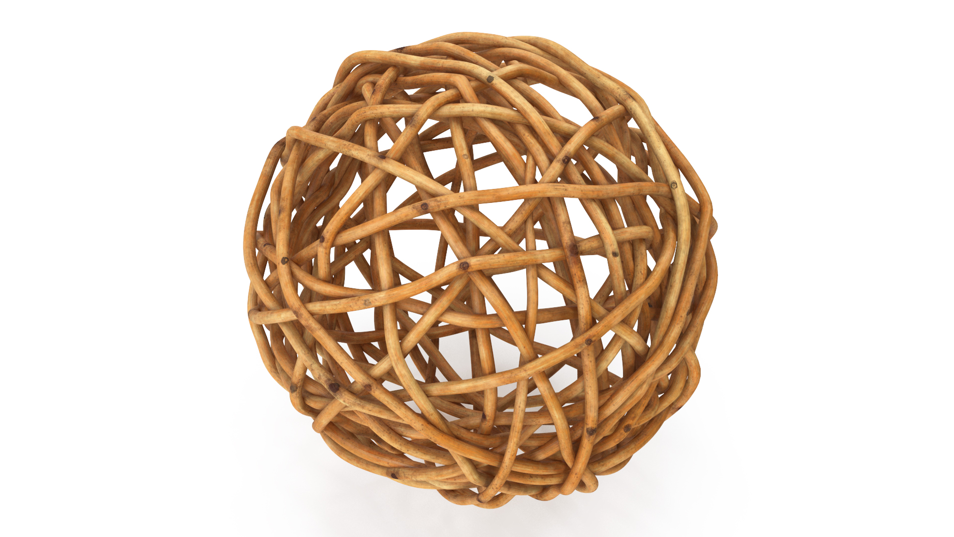 Decorative Rattan Twig Orb Hazel 3D