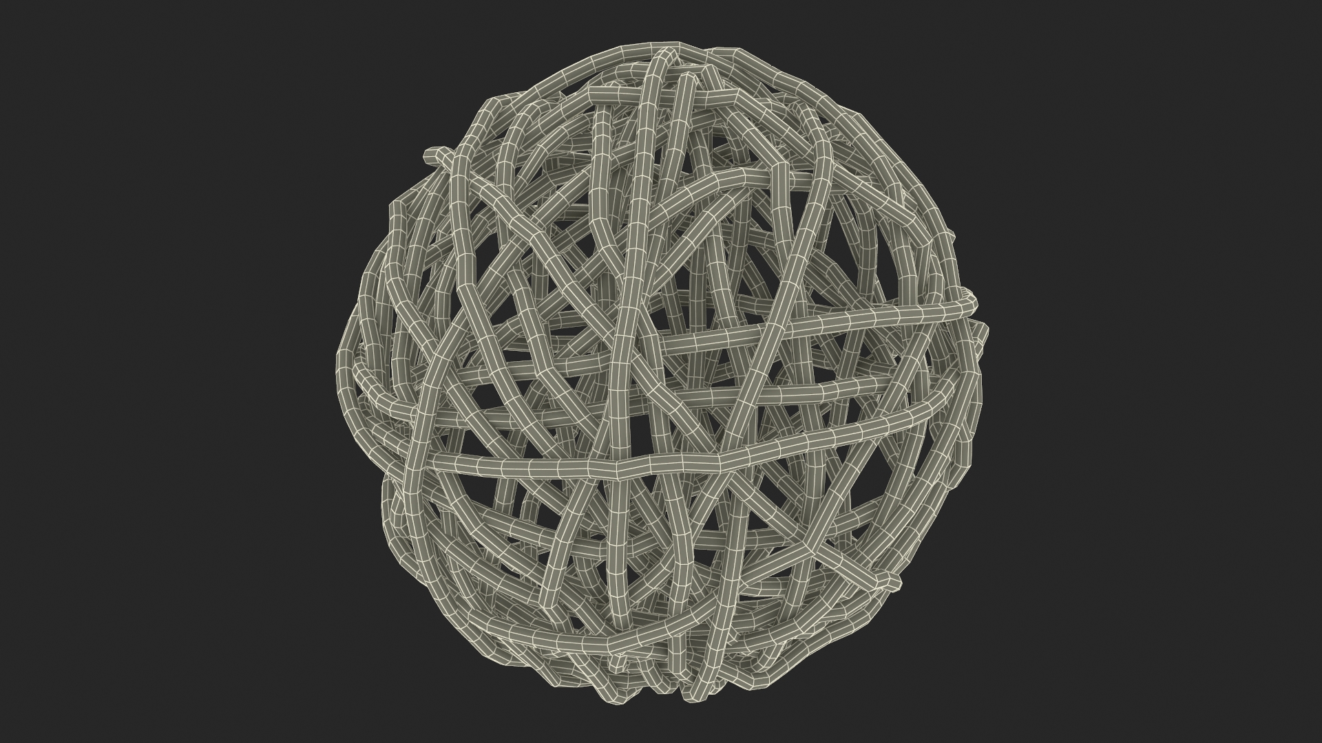 Decorative Rattan Twig Orb Hazel 3D