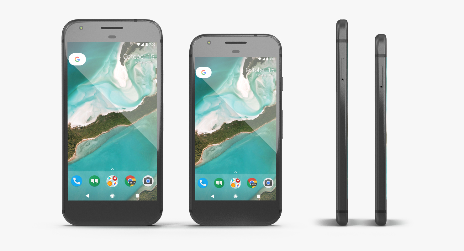 Google Pixel Phone Quite Black Set 3D model