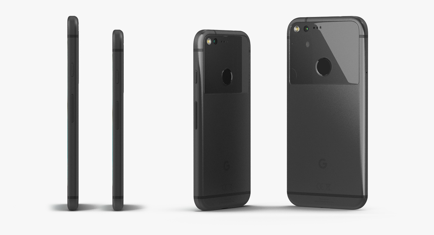 Google Pixel Phone Quite Black Set 3D model