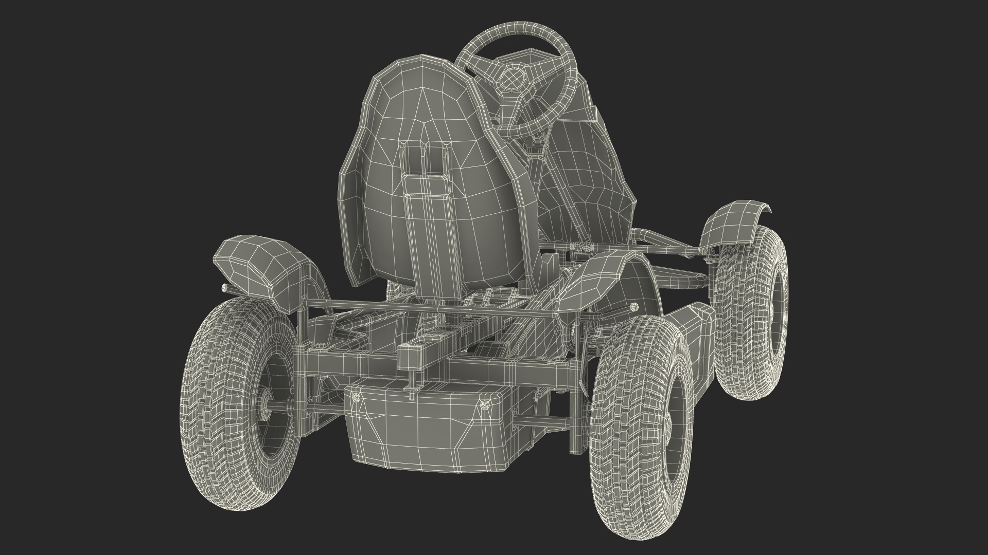 3D Pedal Kart with Race Frame Grey