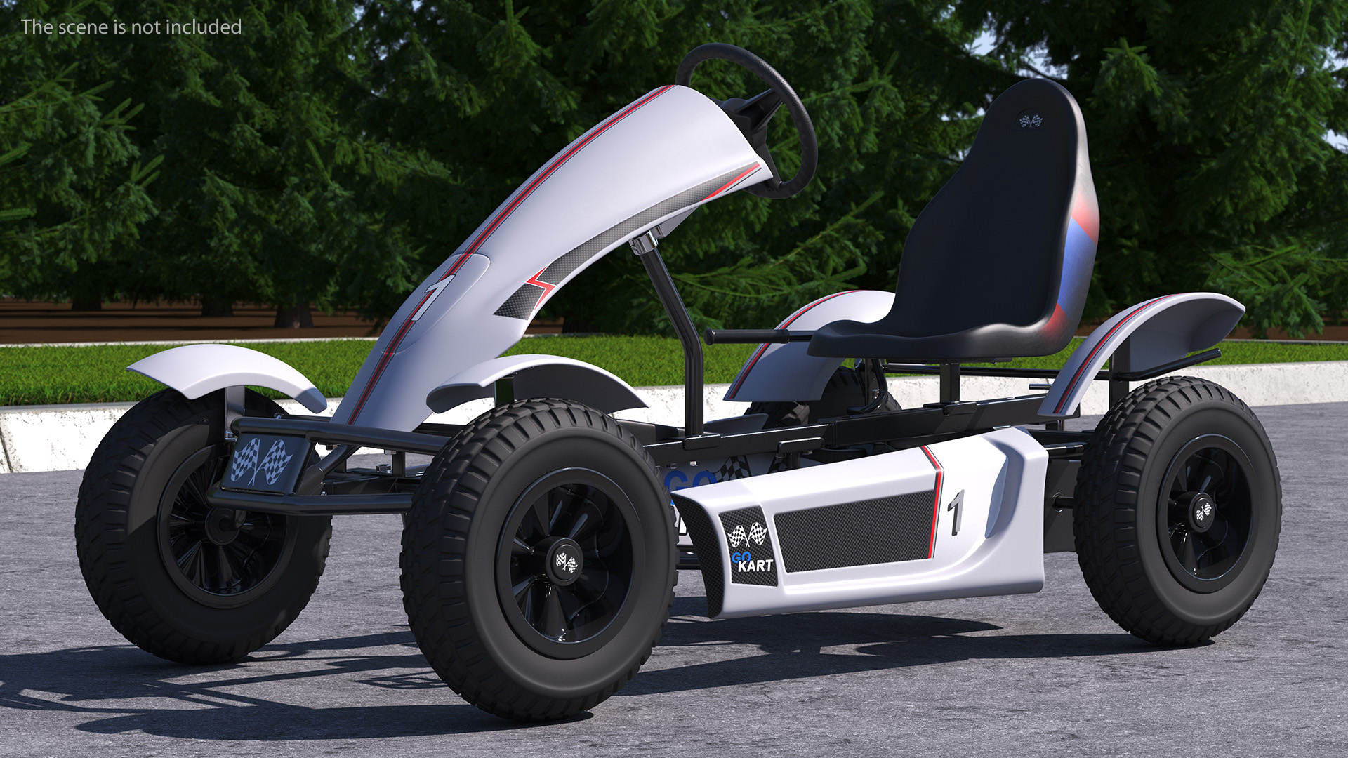 3D Pedal Kart with Race Frame Grey