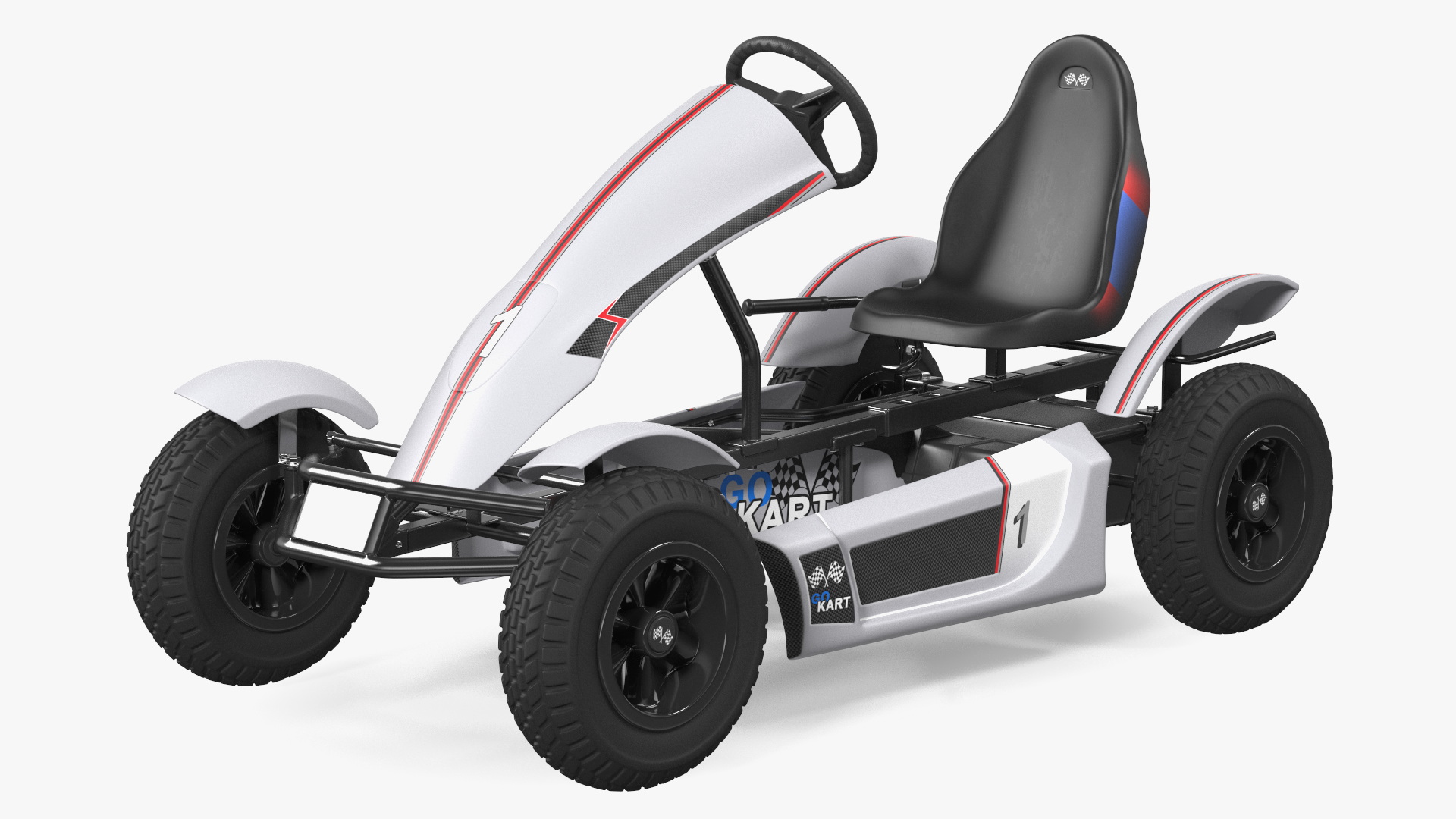 3D Pedal Kart with Race Frame Grey