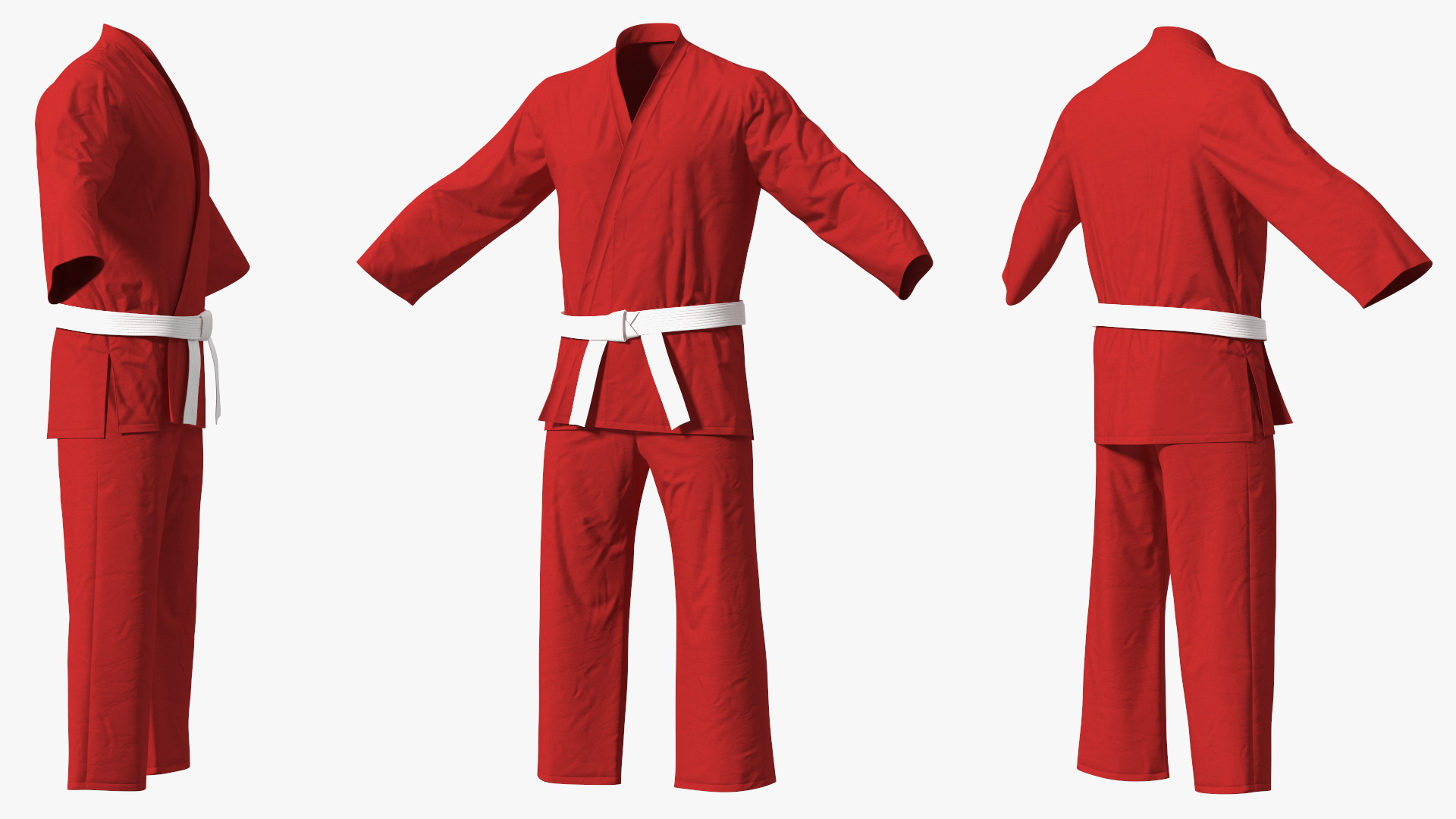 Karate Training Suit Red 3D model