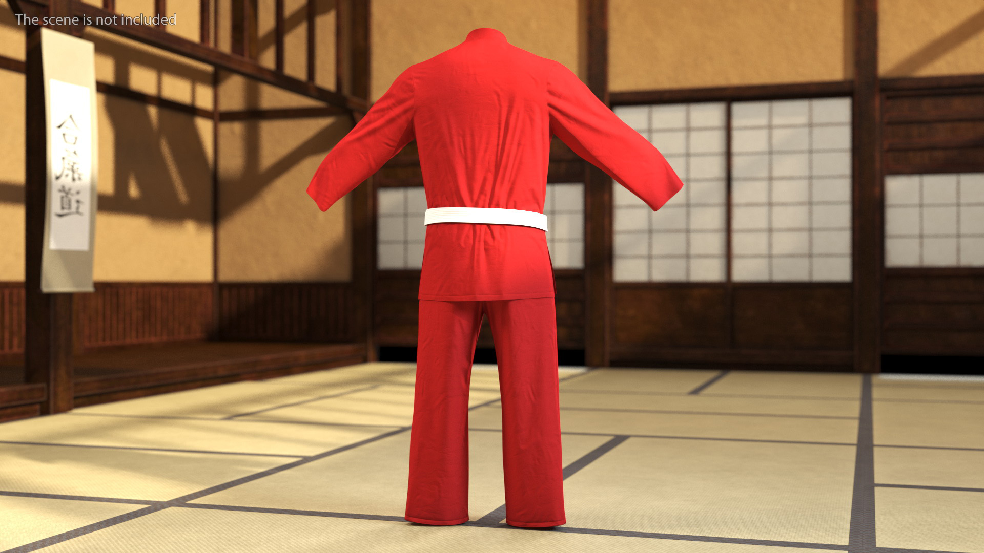 Karate Training Suit Red 3D model