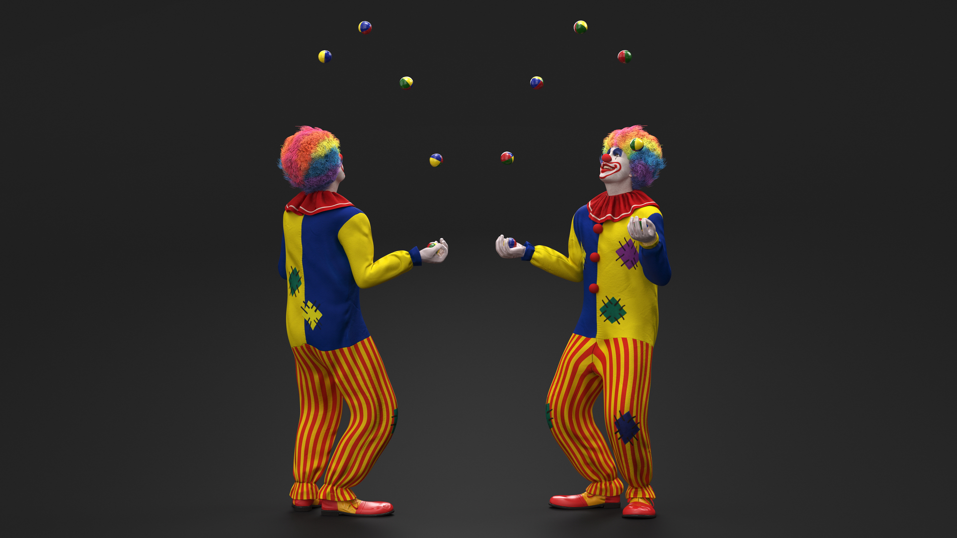 3D model Clown with Balls Fur