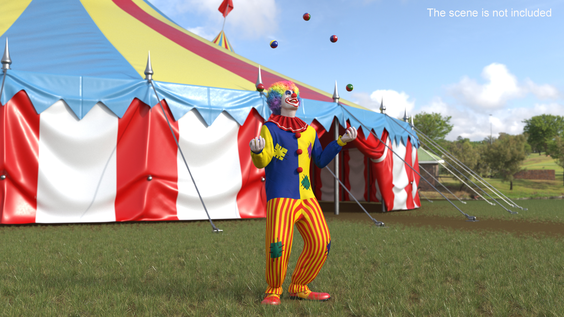 3D model Clown with Balls Fur