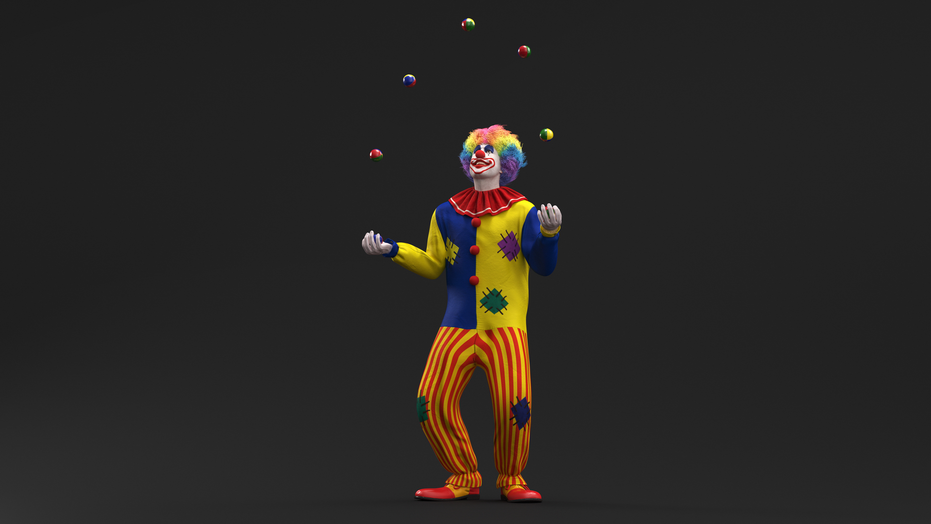 3D model Clown with Balls Fur