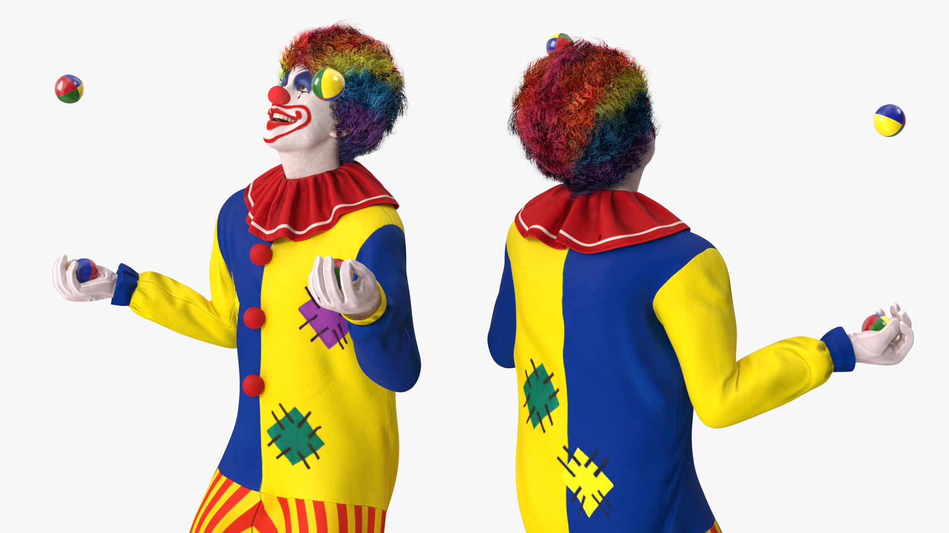 3D model Clown with Balls Fur